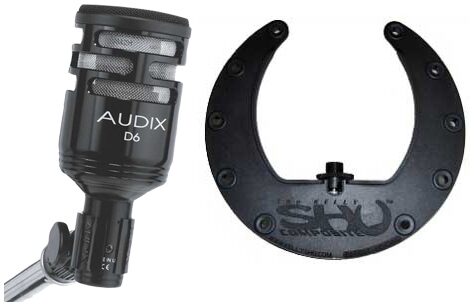 open zoom image for Kelly SHU Composite Kick Drum Microphone Mounting System, New, with Audix D6 Microphone
