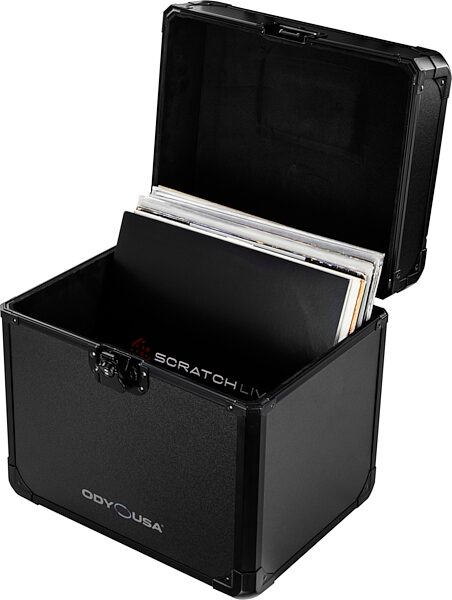 open zoom image for Odyssey KLP70 Case for 70 Vinyl Records, Black, Action Position Back