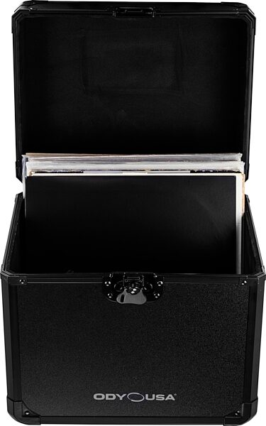 open zoom image for Odyssey KLP70 Case for 70 Vinyl Records, Black, Action Position Back