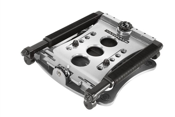 open zoom image for Ultimate Support LPT1000 Hyperstation Laptop Stand, Silver Folded