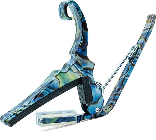 open zoom image for Kyser Quick-Change Acoustic Guitar Capo, Abalone, Action Position Back