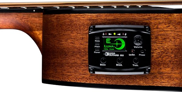 open zoom image for Luna Tribal 34-Inch Scale Acoustic-Electric Bass, Action Position Back