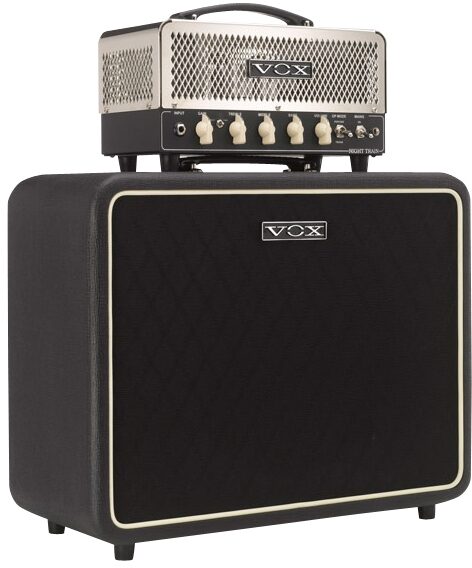 open zoom image for Vox V112NT Night Train Guitar Speaker Cabinet (1x12"), Shown with Optional Head