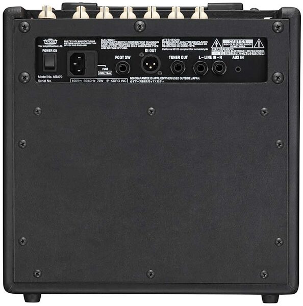 open zoom image for Vox AGA70 Acoustic Guitar Amplifier (70 Watts, 1x6.5"), Back