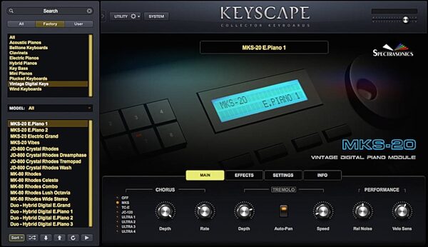 open zoom image for Spectrasonics Keyscape Keyboard Instrument Plug-in Software, Boxed, MKS-20 Electric Piano