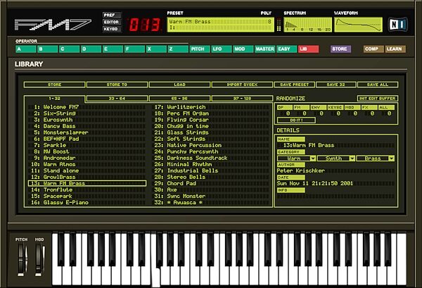 open zoom image for Native Instruments FM7 Software Synth (Macintosh and Windows), Library