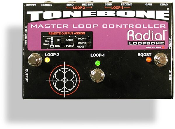 open zoom image for Radial Tonebone Loopbone Dual FX Loop Switcher Pedal, Top