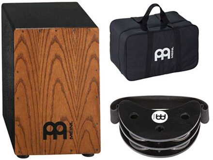 open zoom image for Meinl Headliner Series Cajon, White Ash with Foot Jingles and Bag