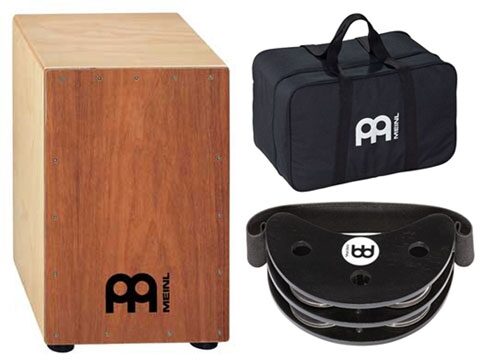 open zoom image for Meinl Headliner Series Cajon, Mahogany with Foot Jingles and Bag