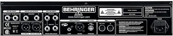 open zoom image for Behringer BASS V-AMP Pro Rackmount Bass Amplifier Modeler, Rear