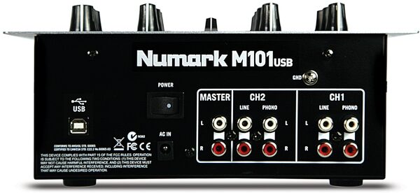 open zoom image for Numark M101USB USB DJ Mixer (2-Channel), Rear