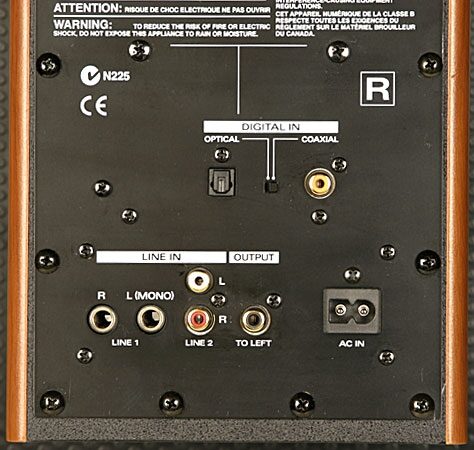 open zoom image for Edirol MA20D Digital Stereo Micro Monitors, Rear View