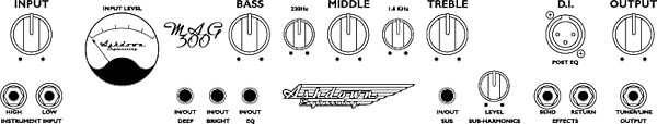 open zoom image for Ashdown MAGC115T Bass Combo Amplifier (300 Watts, 1x15 in.), Front Panel