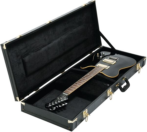 open zoom image for On-Stage GCE6000 Electric Guitar Hard Case, Black, In Use