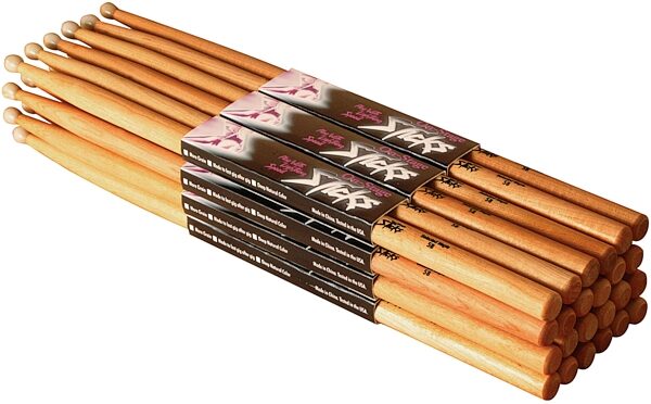 open zoom image for On-Stage Hickory Drumsticks, 12 Pairs, Nylon Tip, 2B, Main