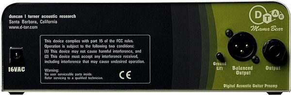 open zoom image for D-TAR Mama Bear Acoustic Guitar Preamp, Rear