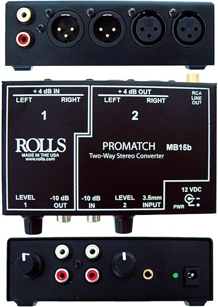 open zoom image for Rolls MB15b ProMatch Stereo Signal Converter Direct Box, Views