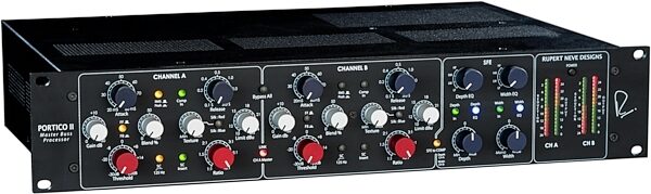 open zoom image for Rupert Neve Designs Portico II Master Buss Processor Stereo Compressor, Black, Angle
