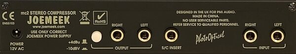 open zoom image for Joemeek MC2 Stereo Compressor, Back