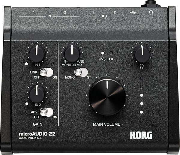 open zoom image for Korg microAUDIO 22 USB Audio Interface, New, Action Position Back