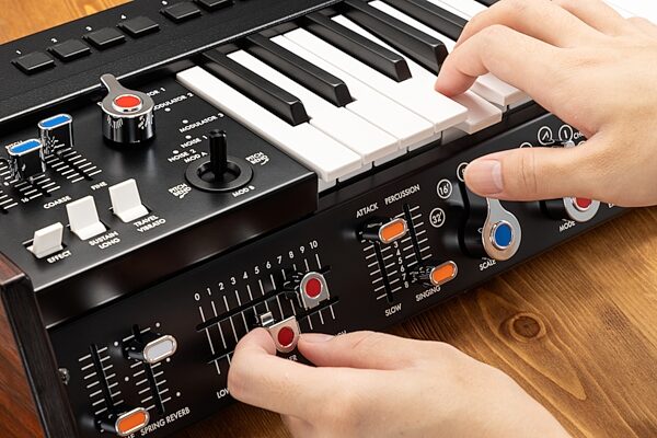 open zoom image for Korg miniKORG 700Sm Keyboard Synthesizer, New, Action Position Back