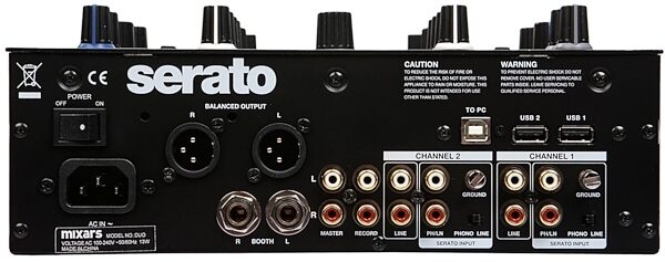open zoom image for Mixars DUO MKII Professional DJ Mixer for Serato, Rear