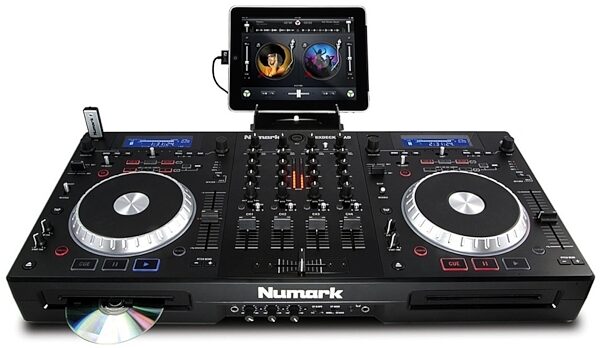 open zoom image for Numark MixDeck Quad 4-Channel Complete DJ System, In Use with iPad
