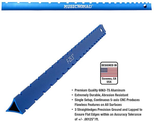 open zoom image for Music Nomad Tri-Beam Straight Edge, MN821, Action Position Back