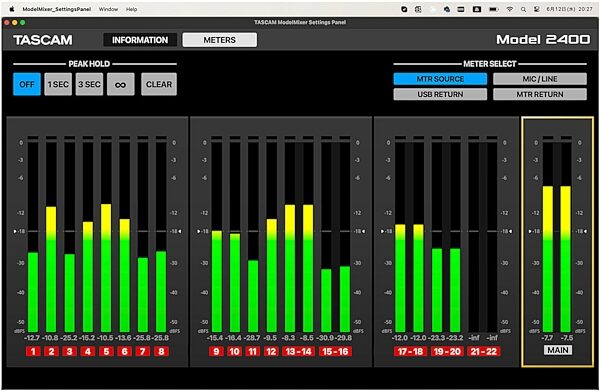 open zoom image for TASCAM Model 2400 24-Track Flagship Analog Mixer, USB Audio Interface, and Multitrack Recorder, New, Action Position Back