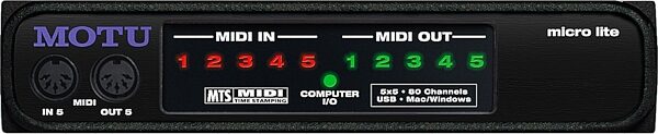open zoom image for MOTU Micro Lite 5x5 USB MIDI Interface, Main