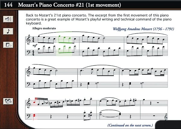 open zoom image for eMedia Intermediate Piano and Keyboard Method CD (Macintosh and Windows), Mozart Sheet Music