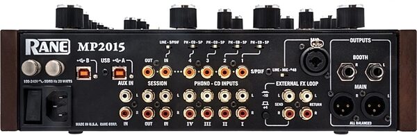open zoom image for Rane MP2015 Rotary DJ Mixer, Rear