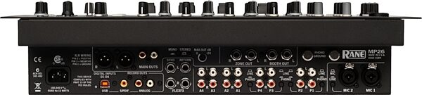 open zoom image for Rane MP26 USB DJ Mixer with Effects, Back