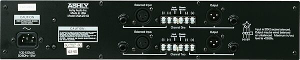open zoom image for Ashly MQX2310 Dual 31-Band Graphic EQ, Back