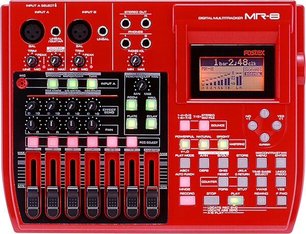 open zoom image for Fostex MR8 8-Track Digital Recorder with Built-In FX, Top