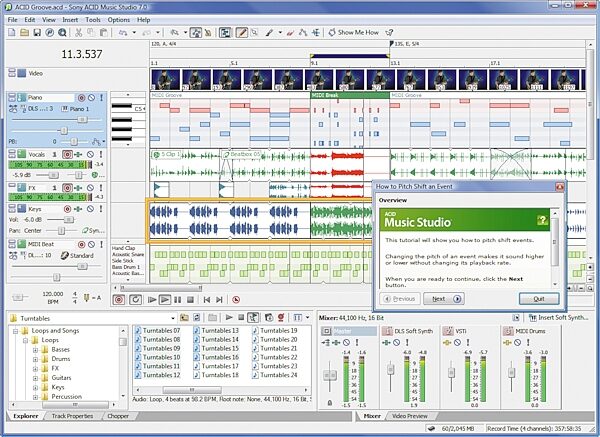 open zoom image for Sony Acid Music Studio Loop Software (Windows), Screenshot