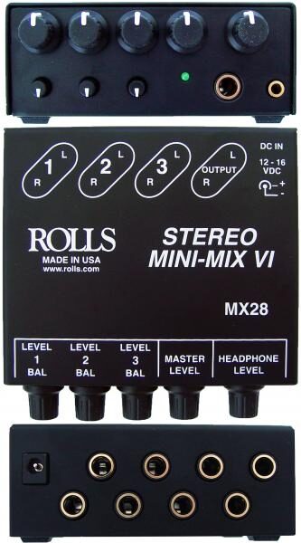 open zoom image for Rolls MX28 Mini-Mix VI Mixer, Front