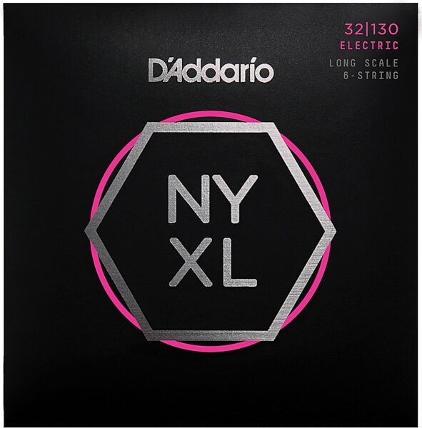 open zoom image for D'Addario NYXL 6-String Electric Bass String Pack, Light, 32-130, Long Scale, Action Position Back
