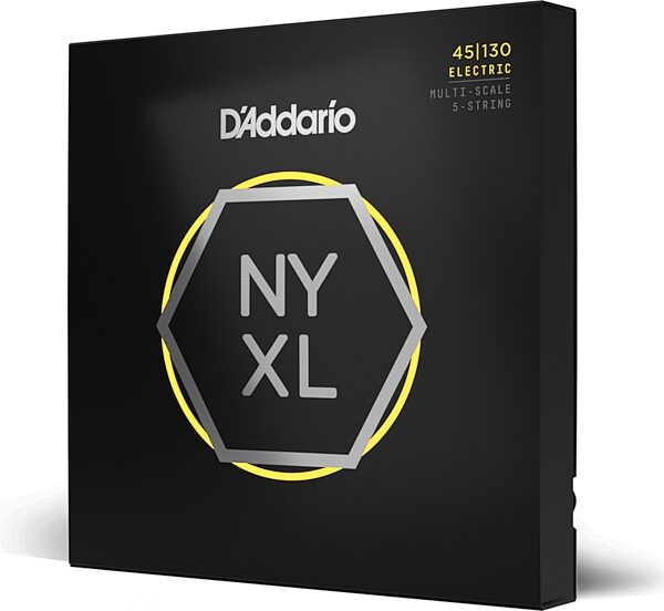 open zoom image for D'Addario NYXL MultiScale 5-String Electric Bass Strings, 45-130, NYXL45130MS, Action Position Back