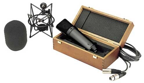 open zoom image for Neumann U 87 Ai Large-Diaphragm Condenser Microphone with Shock Mount, Case and Cable, Single Microphone, Black, Black with Accessories