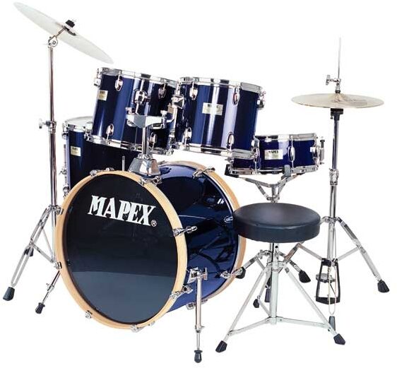 open zoom image for Mapex V5834T V Series 5-Piece Voyager Drum Set with Drum Throne, Midnight Blue