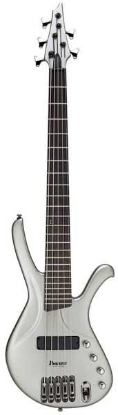 open zoom image for Ibanez EDA905 5-String Bass Guitar, Silver Flat