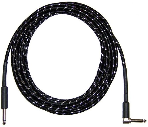 open zoom image for CBI Braided Instrument Cable with Right Angle Plug (Black), 3 foot, Main
