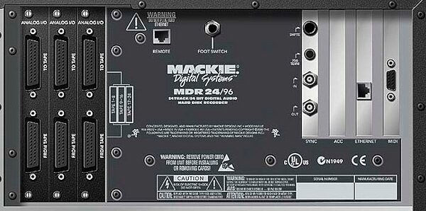 open zoom image for Mackie MDR2496 24-Track Hard Disk Recorder, Rear Close