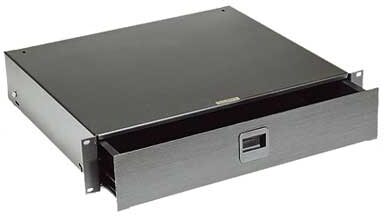 open zoom image for Middle Atlantic 2 Space (3 1/2") Rack Drawer, Black Brushed Finish, Main