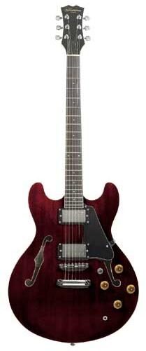 open zoom image for Silvertone SSLA30 Electric Guitar, Transparent Red