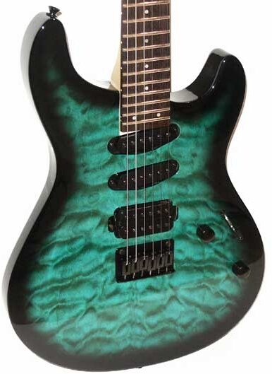 open zoom image for Fernandes DFX DragonFly X Electric Guitar, Ocean Burst Body
