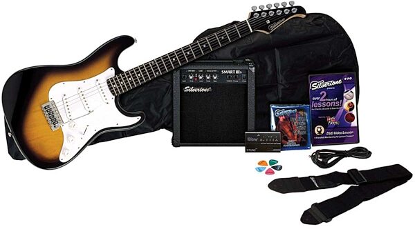 open zoom image for Silvertone Revolver SS11 Electric Guitar Pack, Sunburst