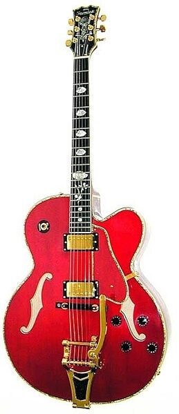 open zoom image for Samick HJS650T Semi-Hollow Electric Guitar with Tremolo, Red