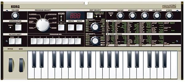 open zoom image for Korg MicroKorg Analog-Modeling Synth/Vocoder, Top View